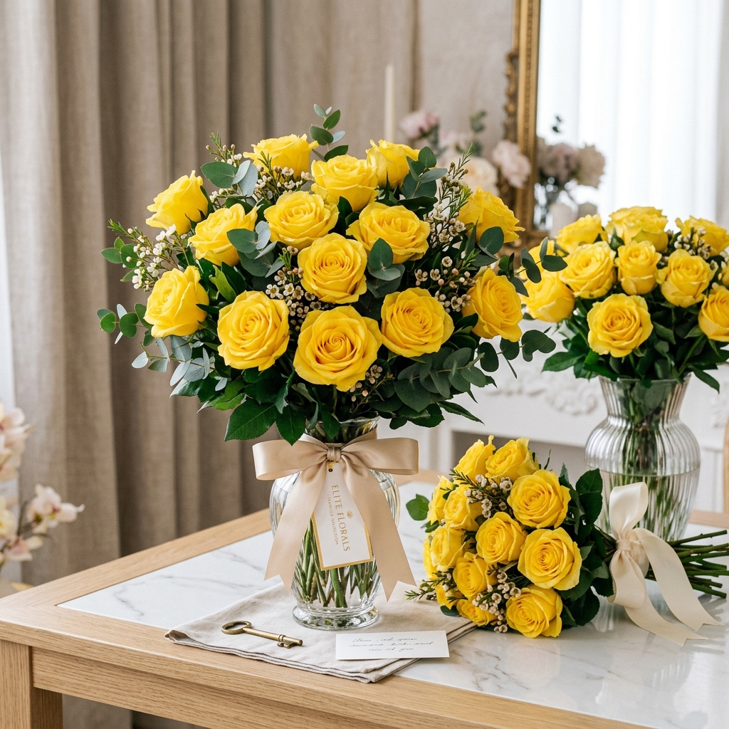 ramo de rosas amarillas bouquet